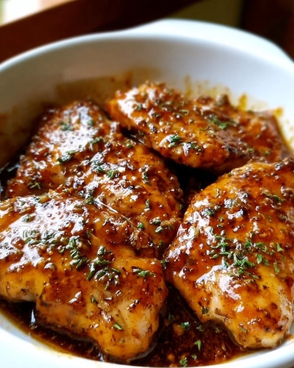 Delicious 3-Ingredient Brown Sugar Italian Chicken served on a plate