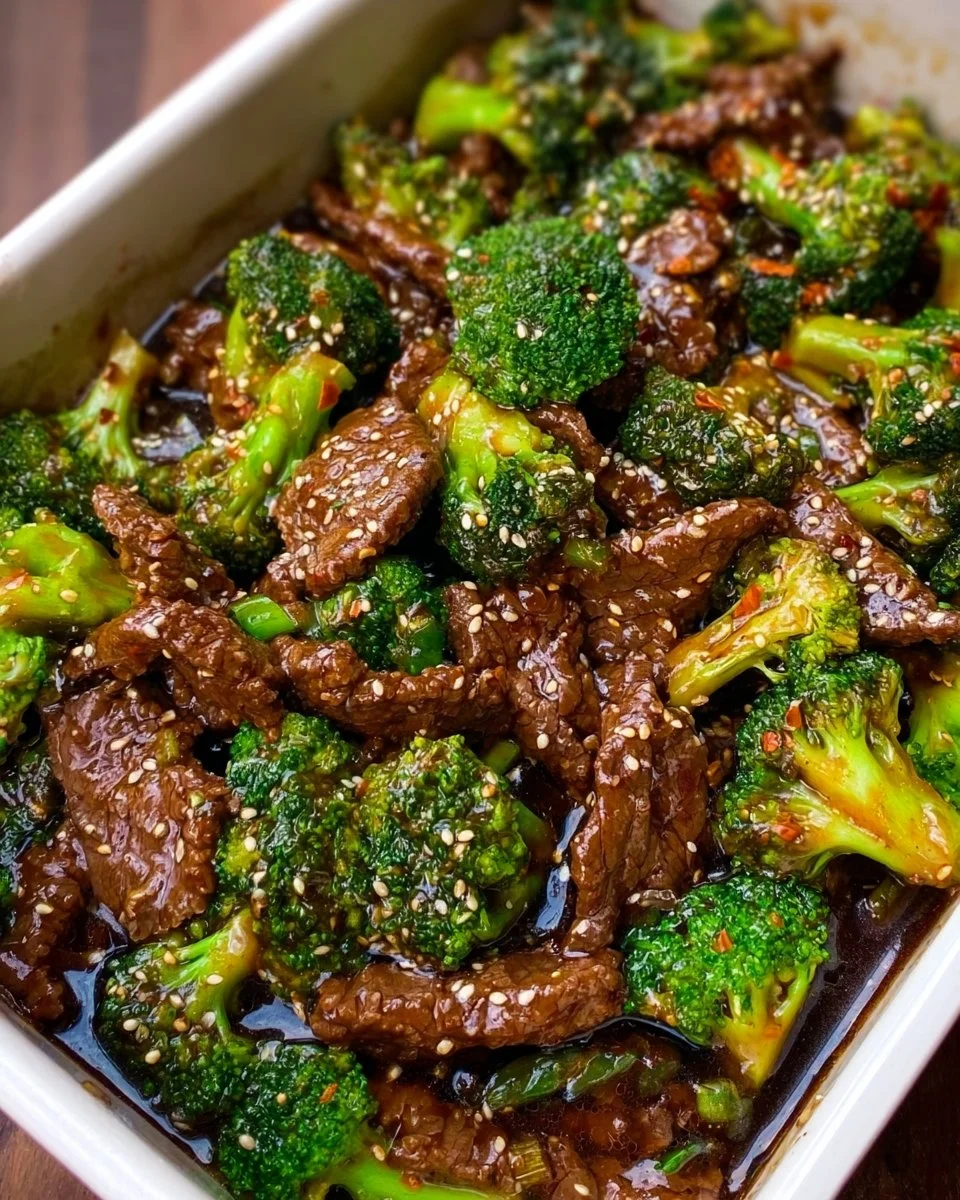 Delicious homemade beef with broccoli served in a bowl.