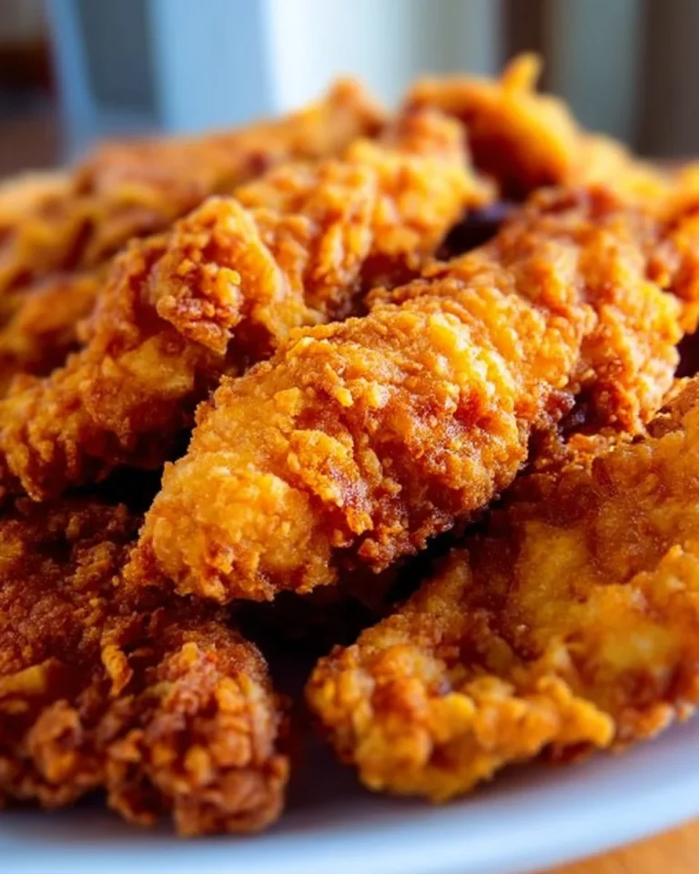 Crispy copycat Cane's Chicken tenders served with dipping sauce