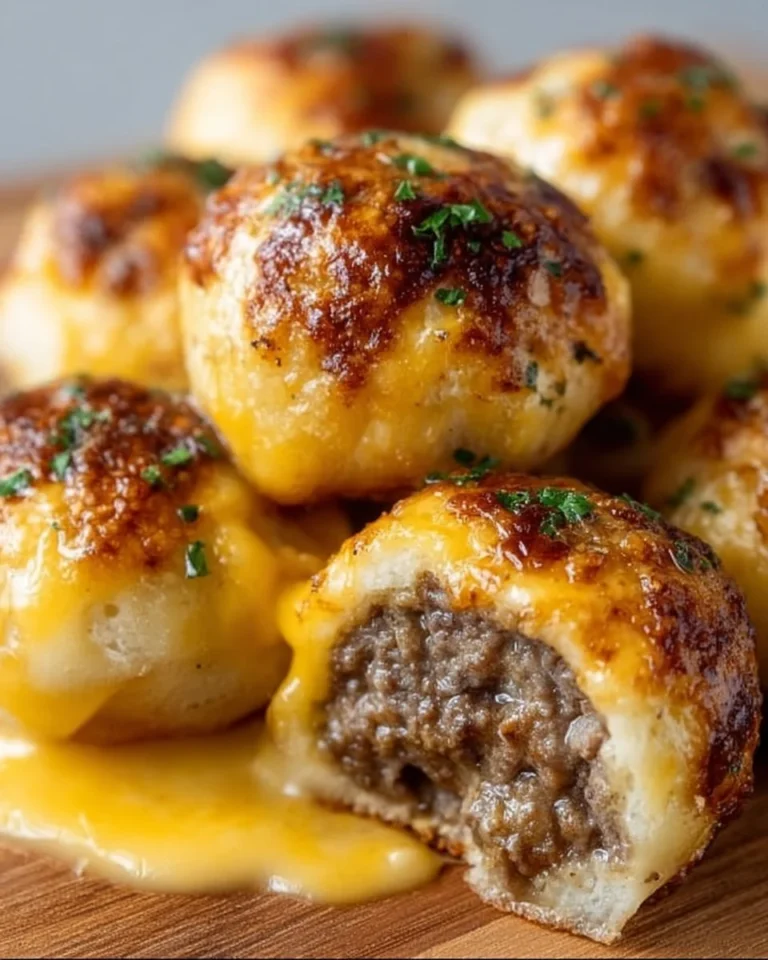 Cheeseburger bombs filled with melted cheese and juicy beef