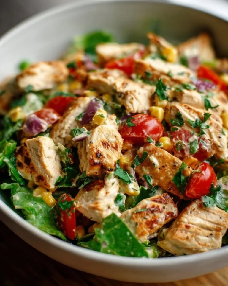 Chipotle Lime Chicken Salad with fresh vegetables and grilled chicken