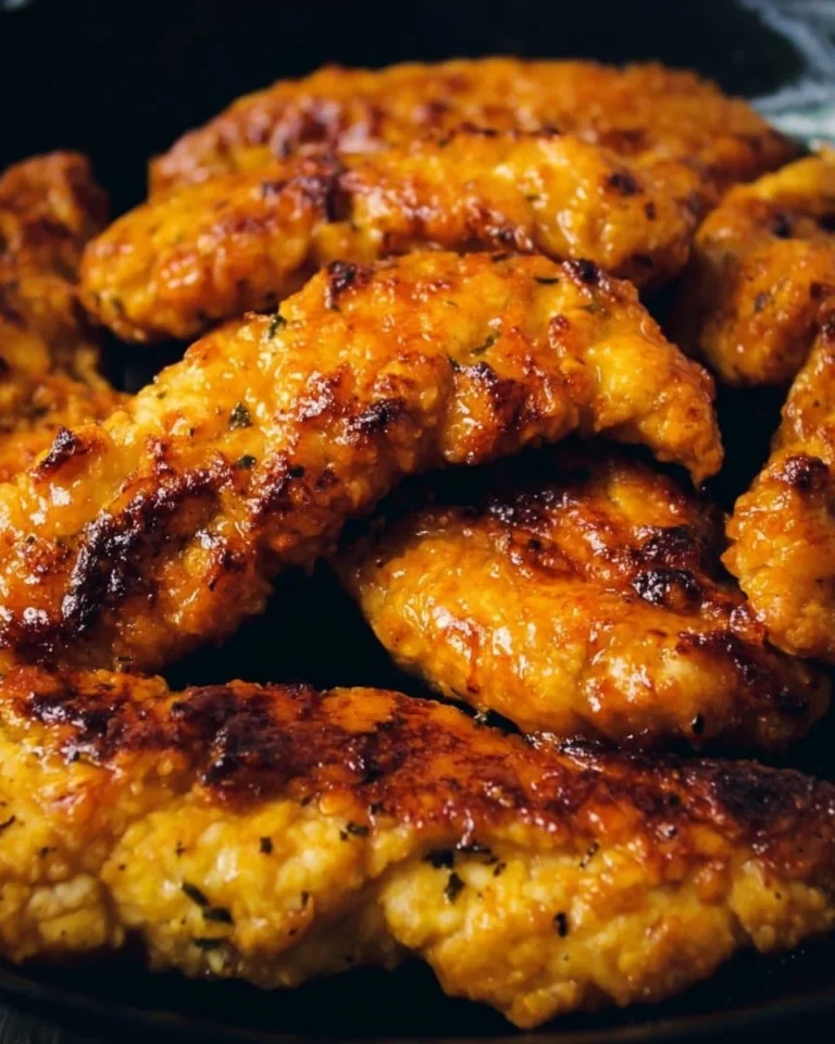 Plate of crispy Copycat Chicken Tenders served with dipping sauce