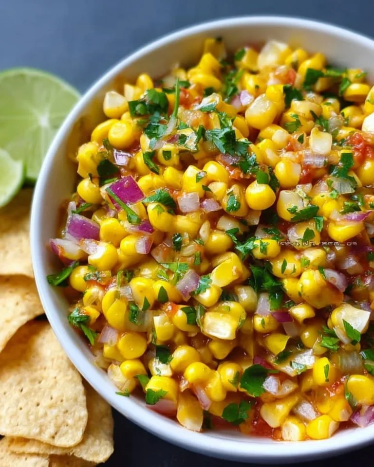 Delicious Copycat Chipotle Corn Salsa with fresh ingredients and vibrant colors
