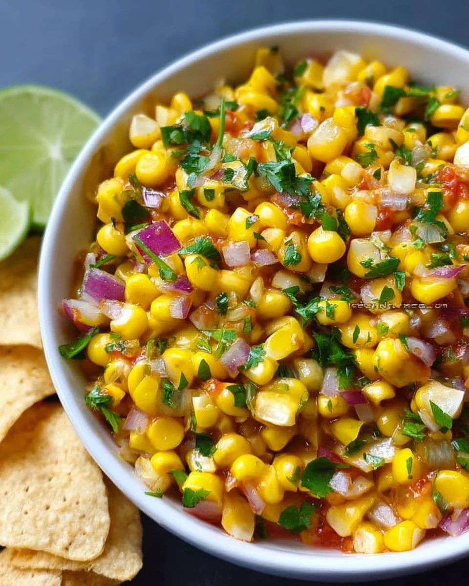 Delicious Copycat Chipotle Corn Salsa with fresh ingredients and vibrant colors