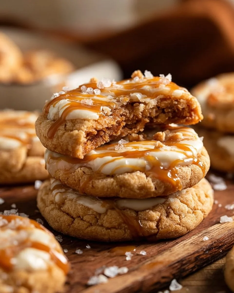 Copycat Crumbl Salted Caramel Cheesecake Cookies