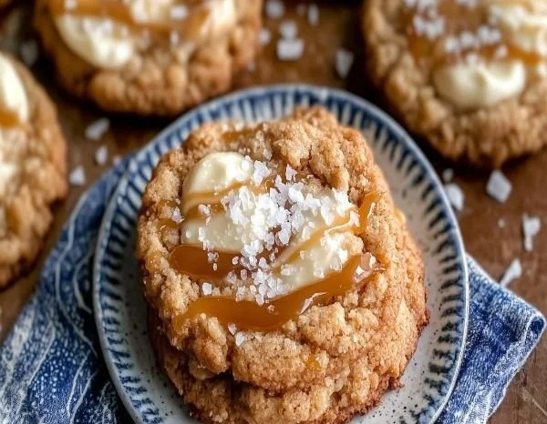 Copycat Crumbl Salted Caramel Cheesecake Cookies