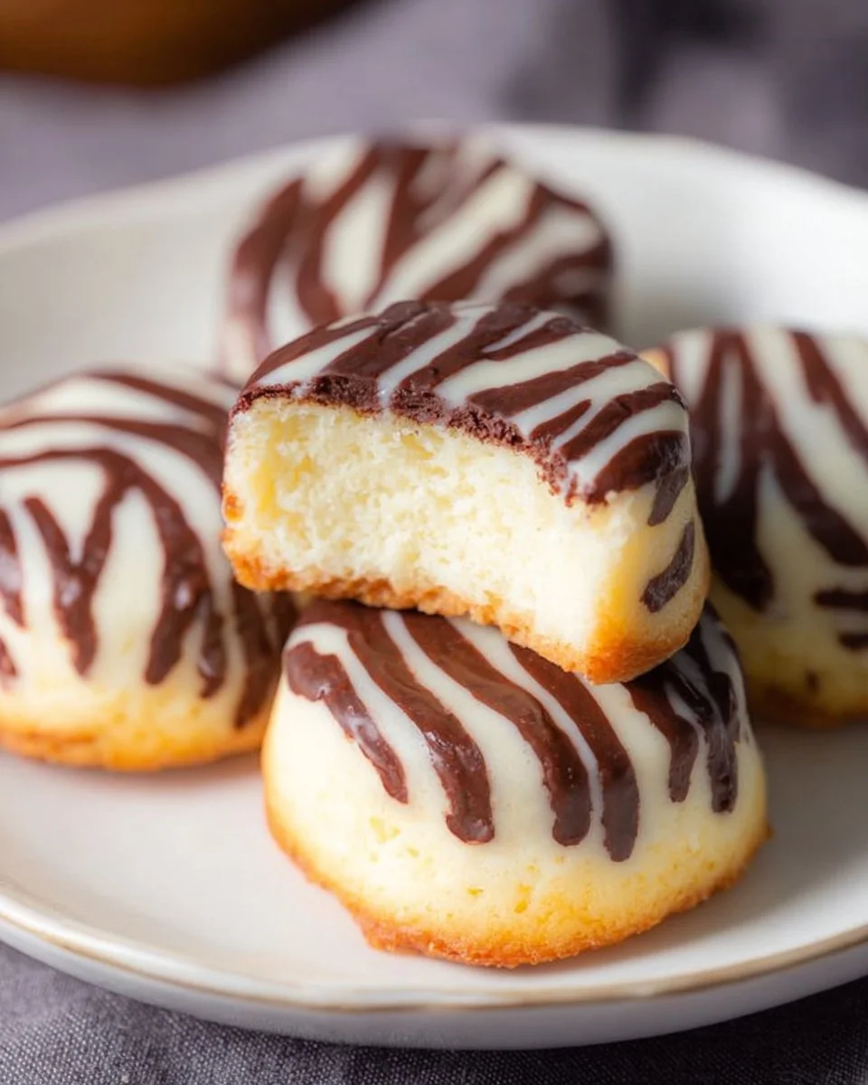 Delicious homemade copycat zebra cakes with chocolate and vanilla layers