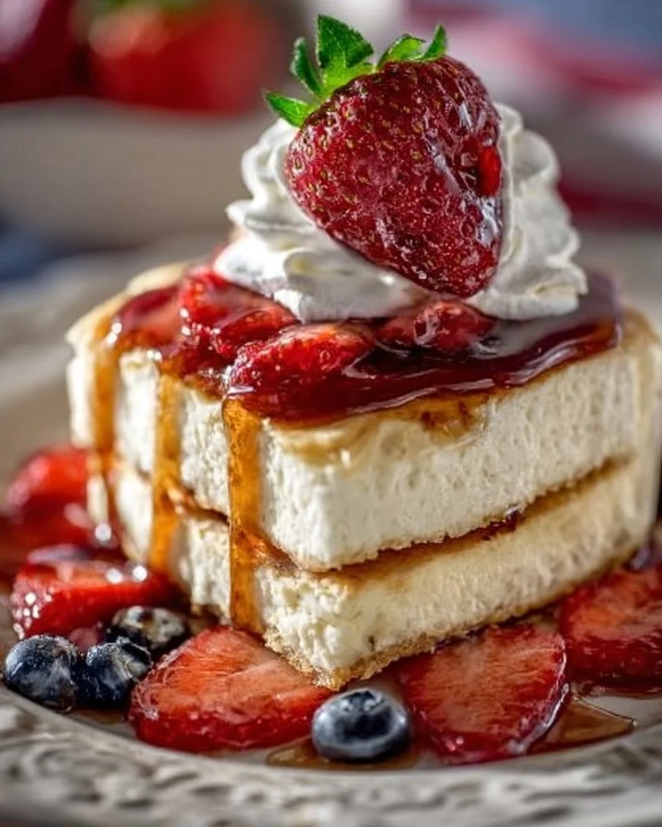 Delicious Cracker Barrel cheesecake topped with fresh berries on a wooden table.
