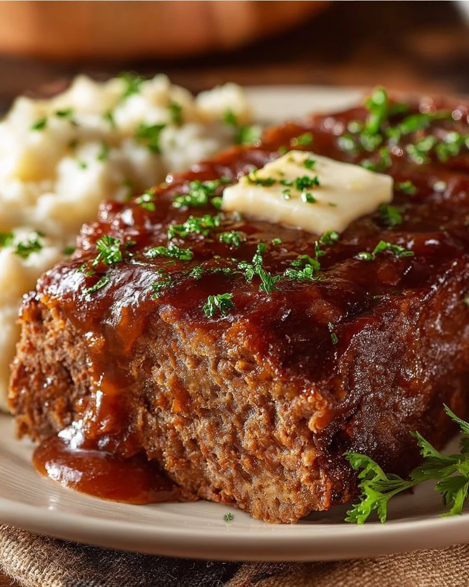 Delicious Cracker Barrel meatloaf served with sides