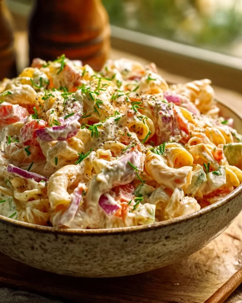 Creamy Pink Cadillac Pasta Salad