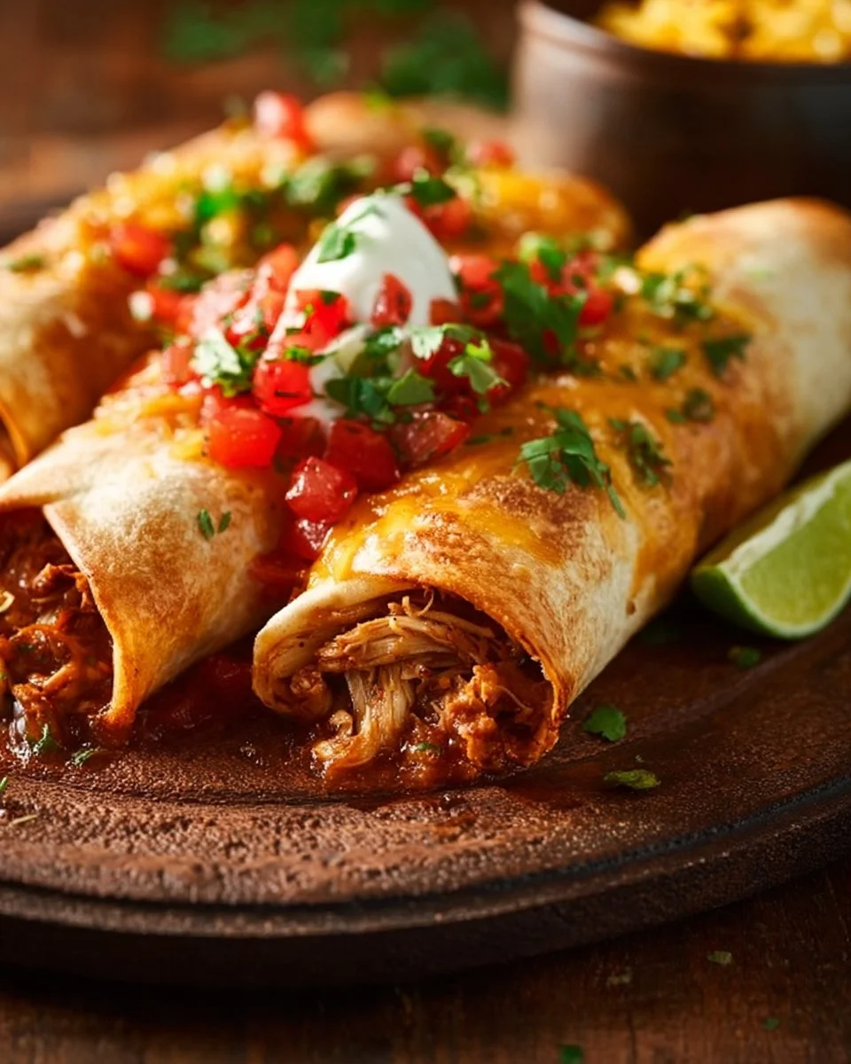 Crispy Spicy Mexican Chicken Chimichangas