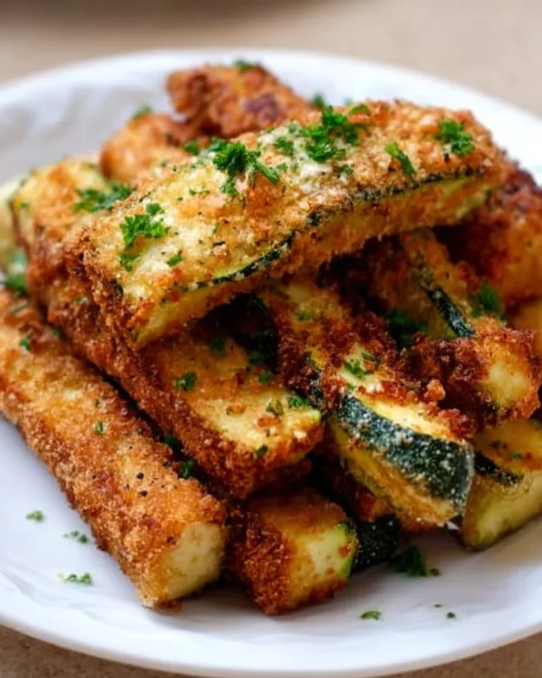 Crispy zucchini stick snacks served on a plate with dipping sauce
