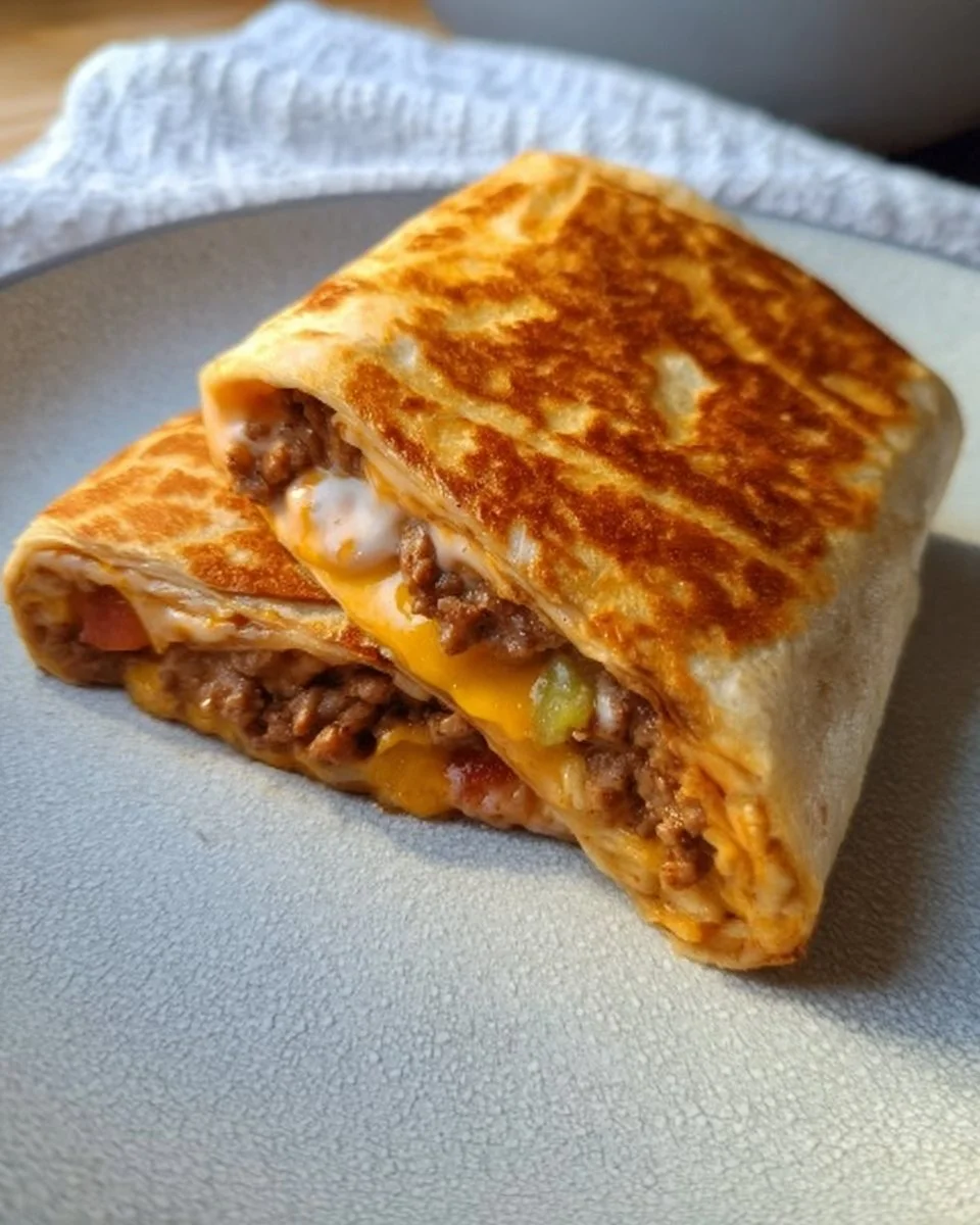 Delicious Grilled Cheese Burrito inspired by Taco Bell, ready to serve.