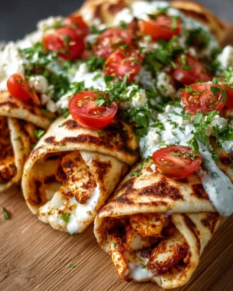 High-protein cottage cheese flatbread wraps served with fresh vegetables
