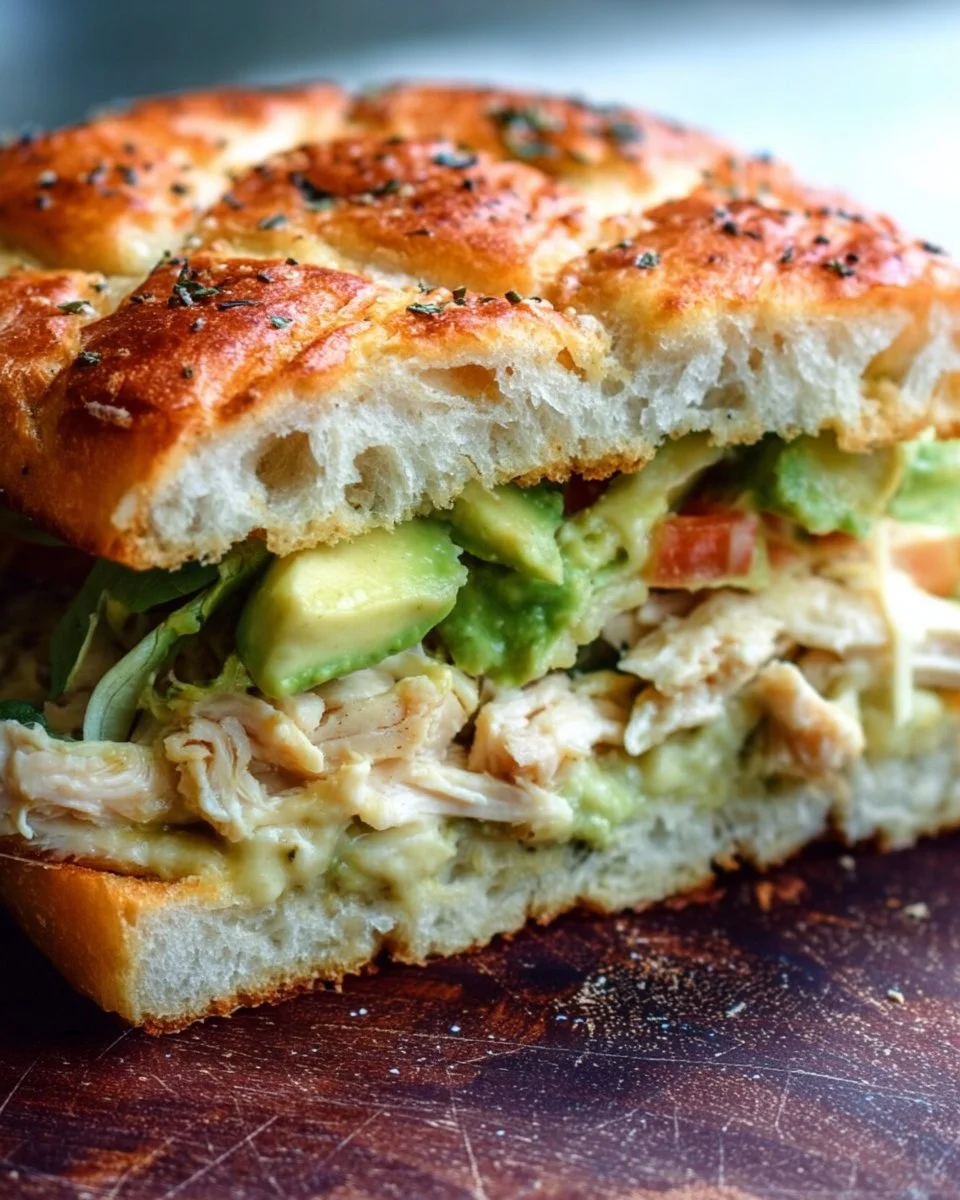 Homemade Chicken Avocado Melt sandwich inspired by Panera Bread recipe