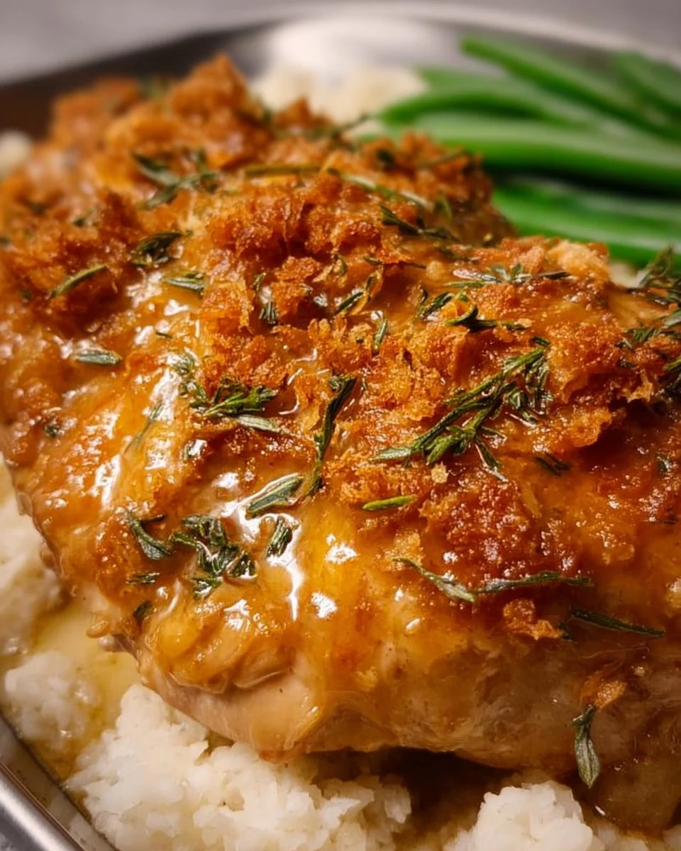 Delicious Slow Cooker Ritz Cracker Chicken with buttery Ritz crust