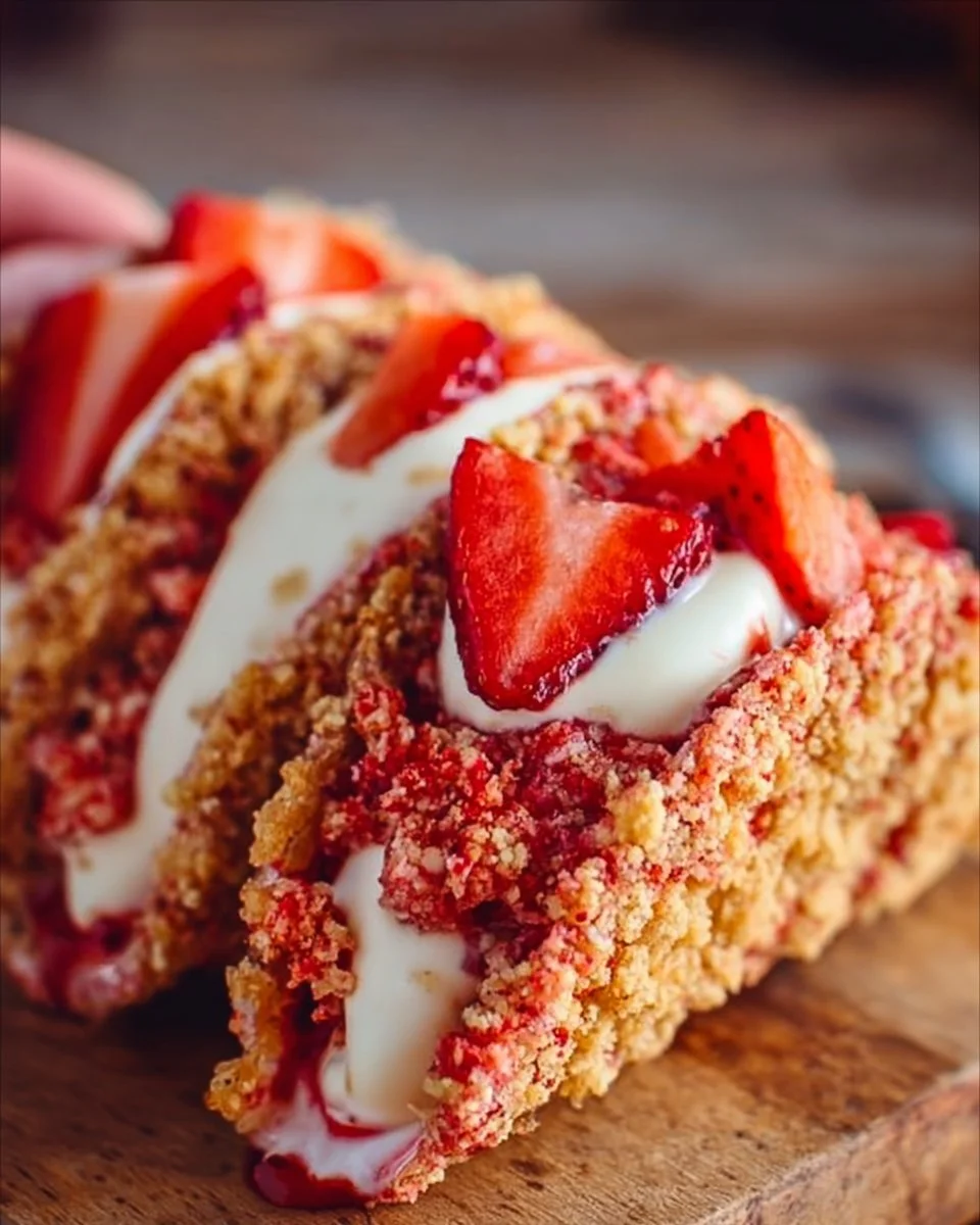 Strawberry Crunch Cheesecake Tacos – Easy No Bake Dessert