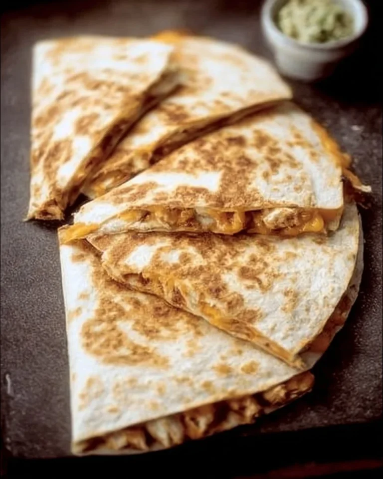 Taco Bell Chicken Quesadilla with melted cheese and grilled chicken in a tortilla