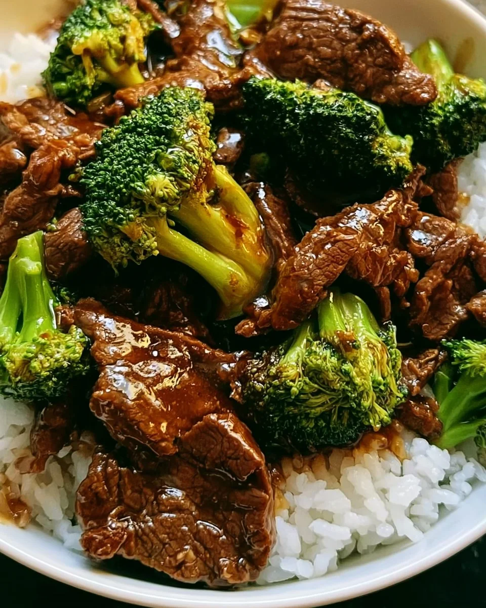 Delicious Beef and Broccoli dish served with rice