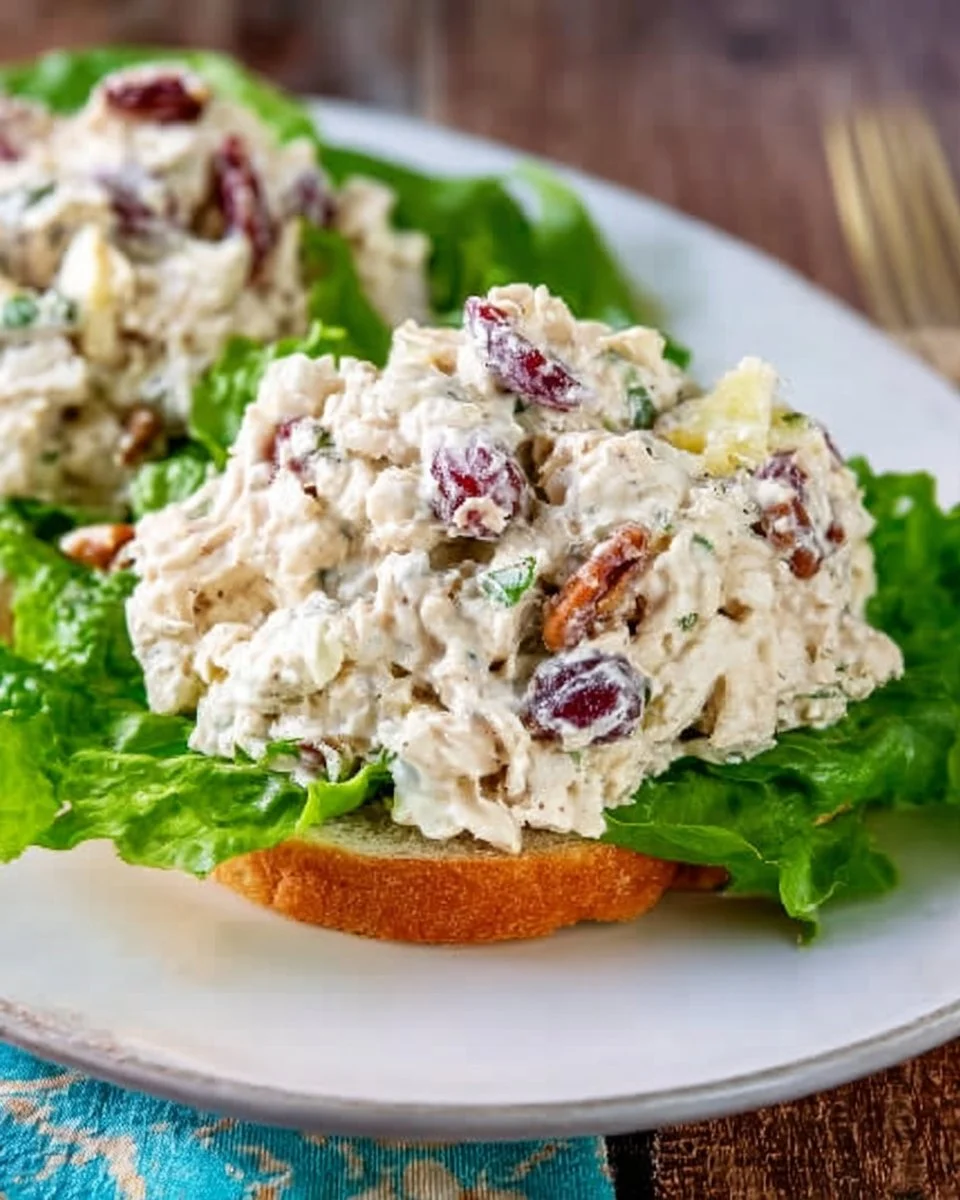 Plate of Chicken Salad Chick Fancy Nancy, a delicious chicken salad dish.