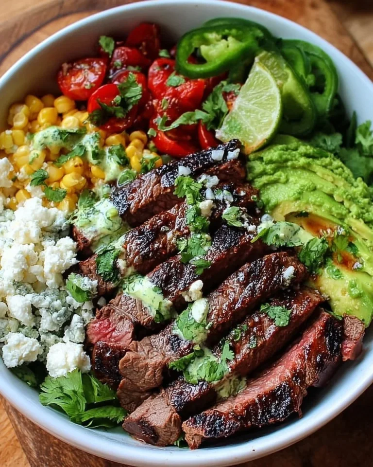 Cilantro lime steak bowls with fresh toppings and vibrant colors