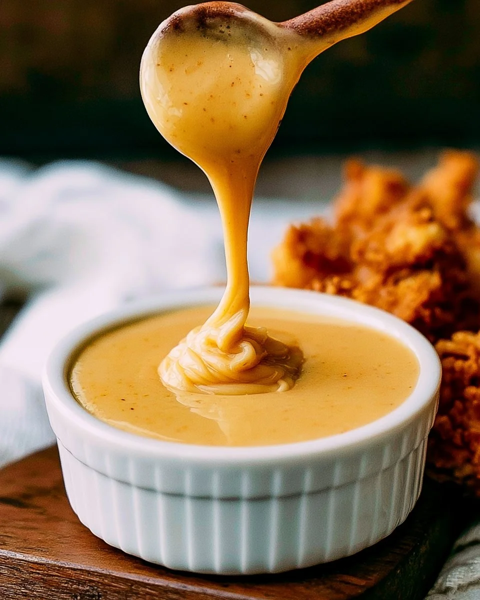 Homemade Chick-fil-A sauce made with 3 ingredients in a bowl