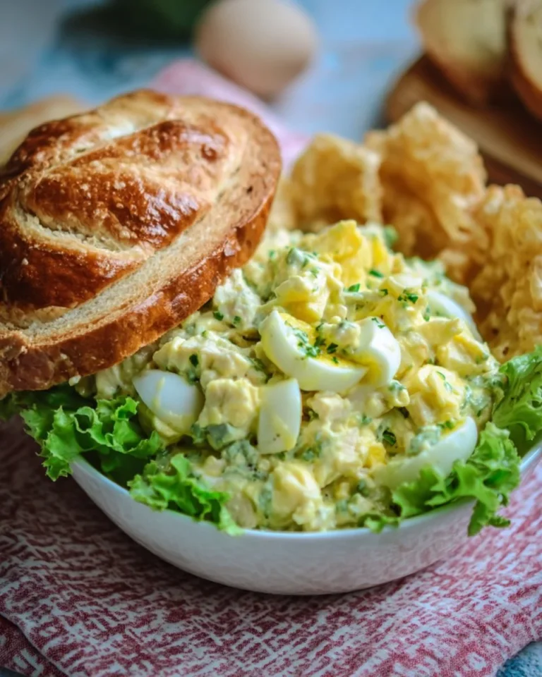 Delicious Copycat Chicken Salad Chick Egg Salad served in a bowl.