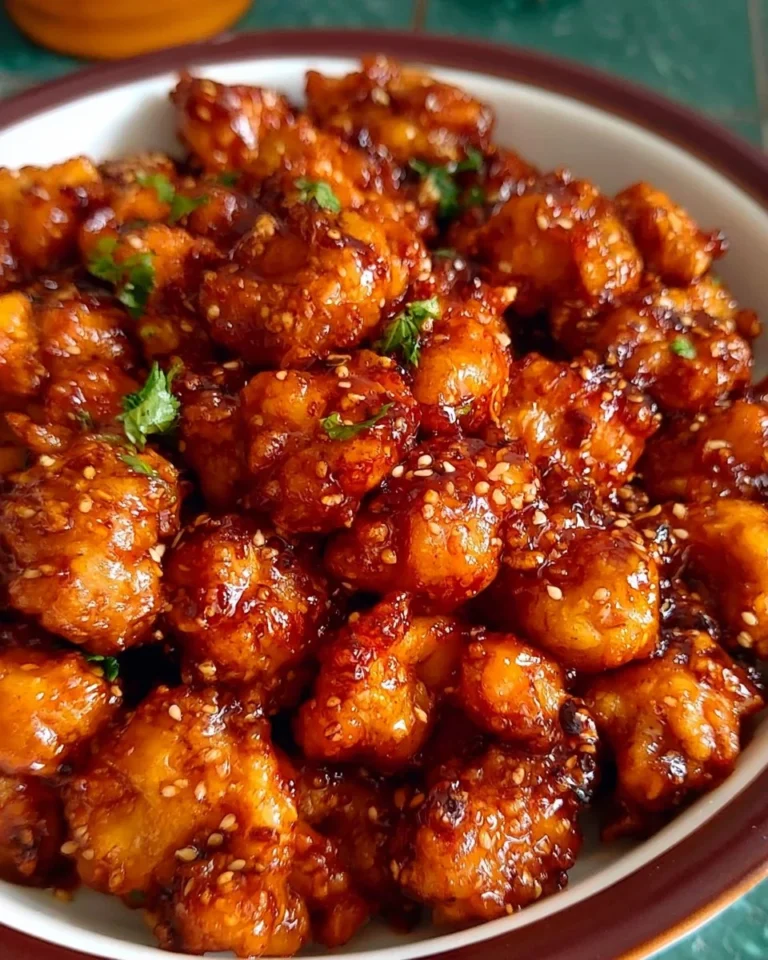 Delicious plate of homemade Crispy Sesame Chicken garnished with sesame seeds