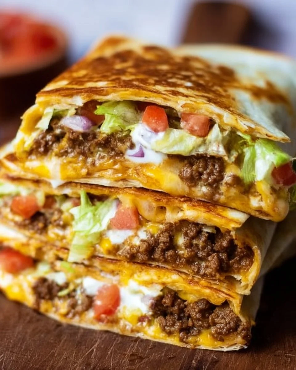 Homemade Crunchwrap Supreme inspired by Taco Bell recipe