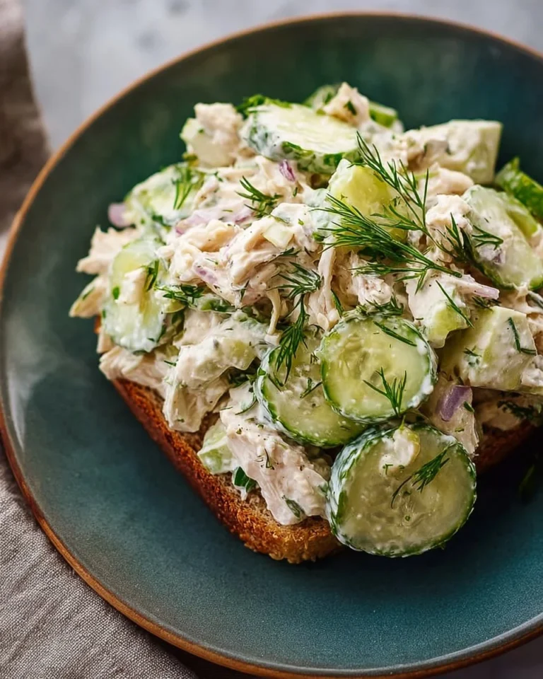 Bowl of easy dill pickle chicken salad with fresh ingredients
