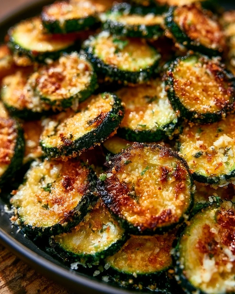 Irresistibly Crunchy Garlic Parmesan Roasted Zucchini