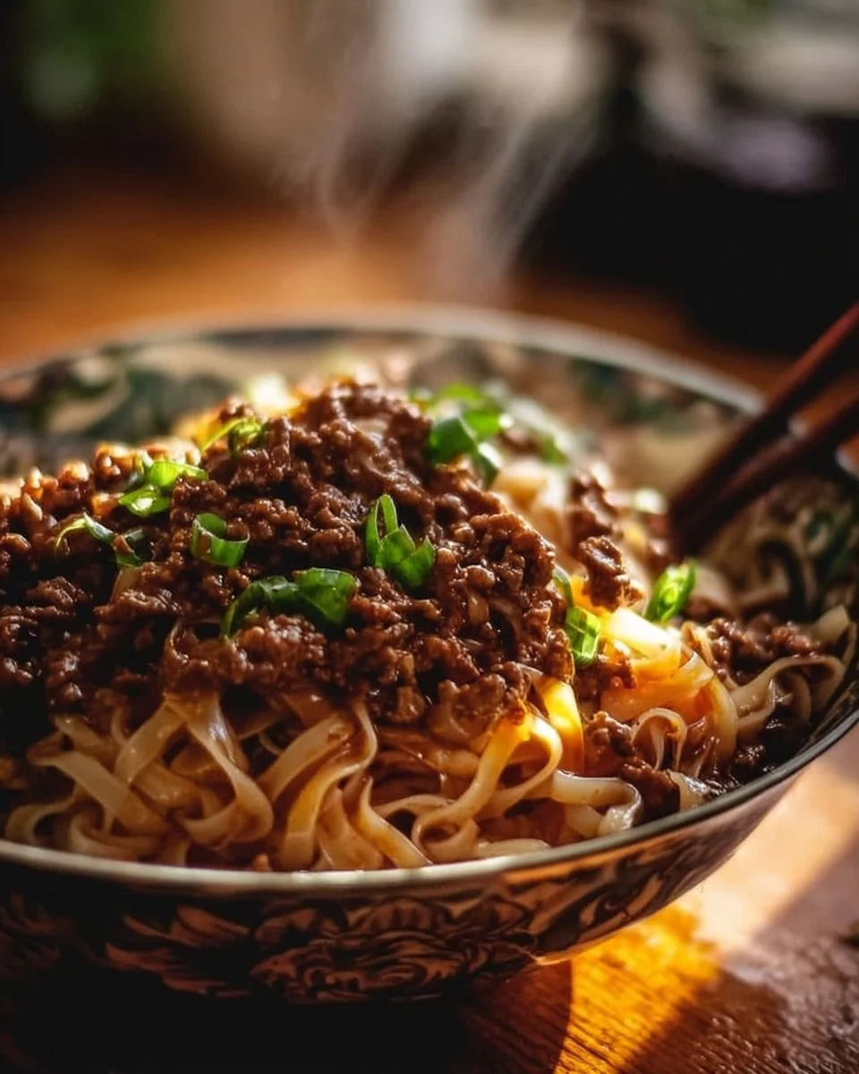 Mongolian Ground Beef Noodles