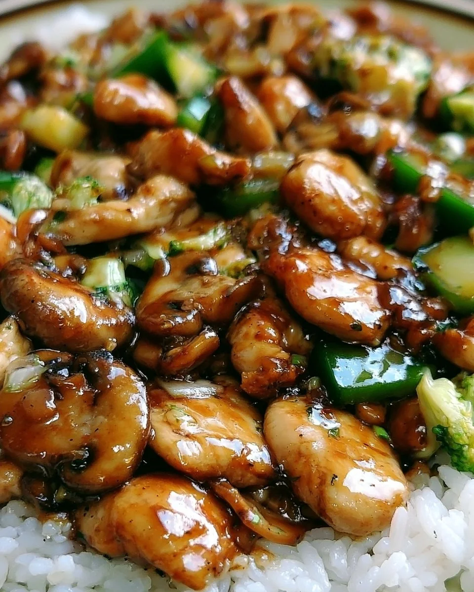 Delicious mushroom chicken served in a bowl, ready for a quick meal.