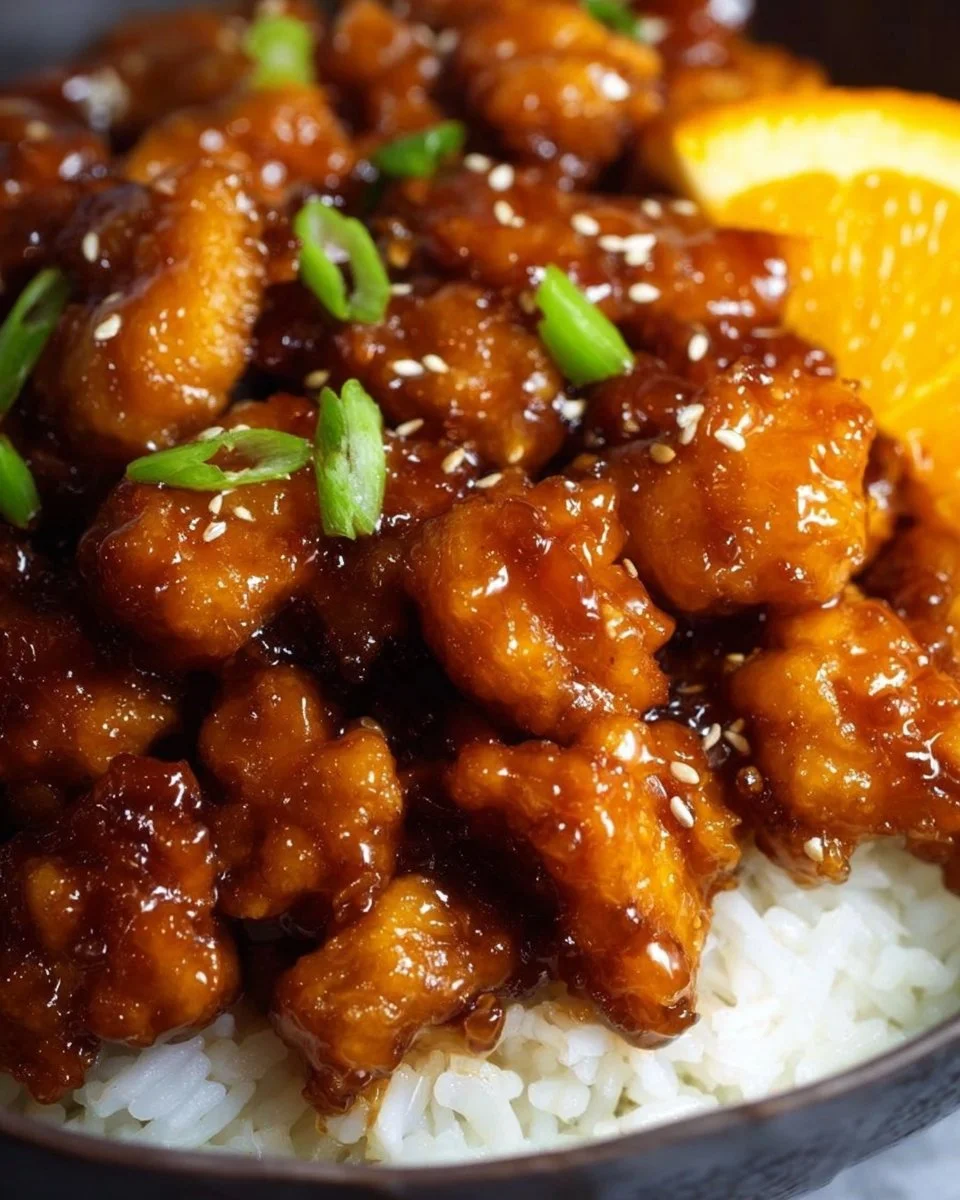 Delicious homemade orange chicken inspired by Panda Express.