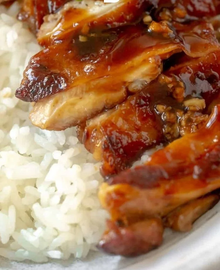 Delicious Panda Express chicken teriyaki served with rice and vegetables