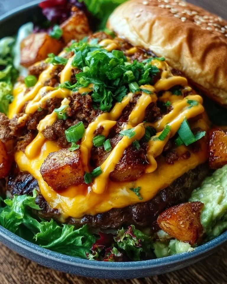 Delicious Smash Burger Bowl served with fresh toppings and ingredients.