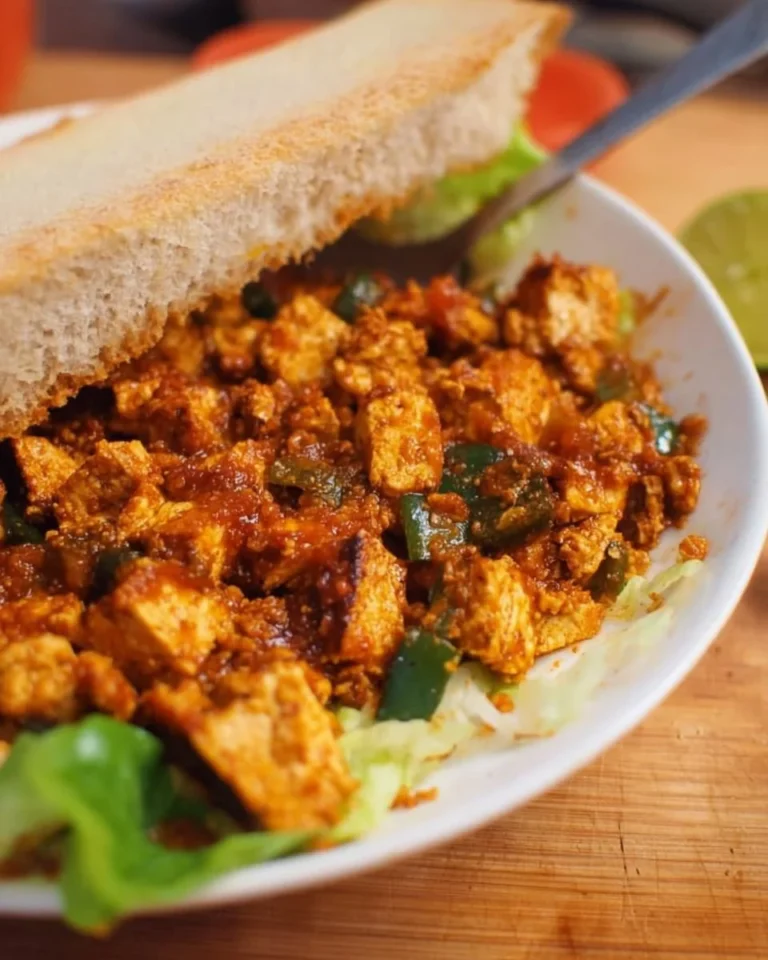 Tofu sofritas dish with vibrant vegetables and spices