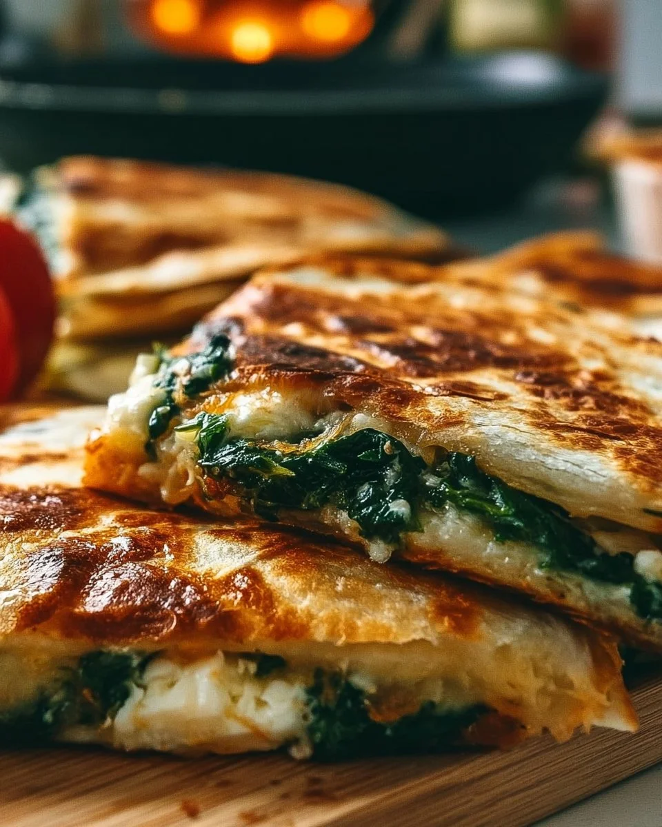 Spinach and Feta Quesadillas