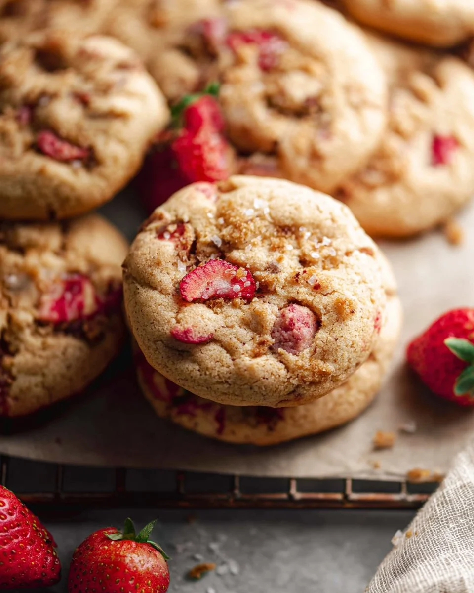Strawberry Cookie Dough Cookies