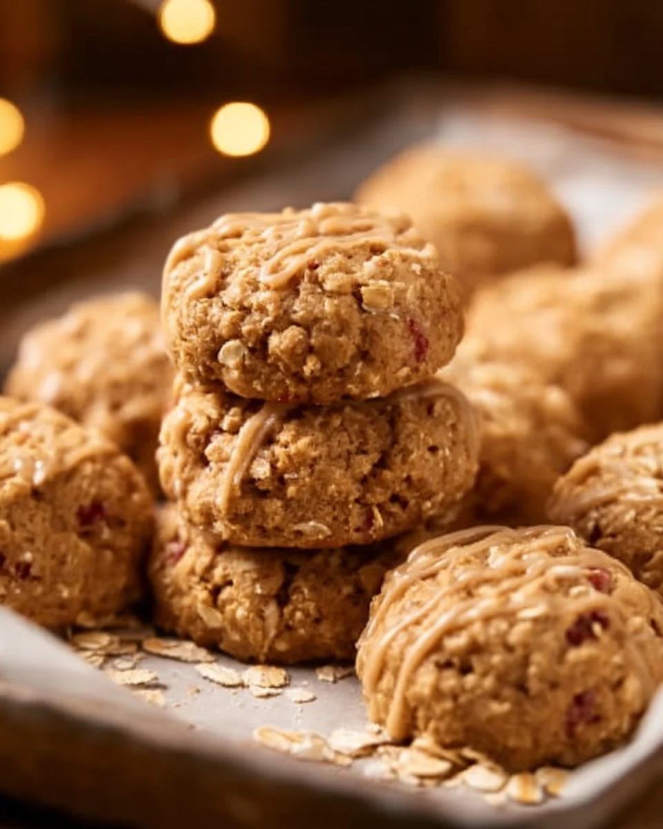 Strawberry Iced Oatmeal Cookies