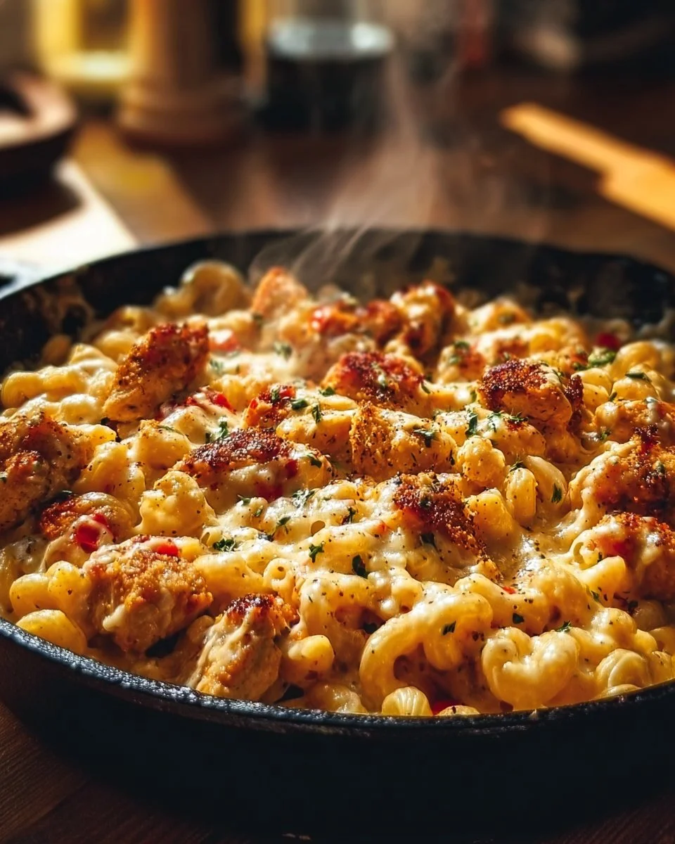 Sweet and Spicy Honey Pepper Chicken Mac 'n' Cheese