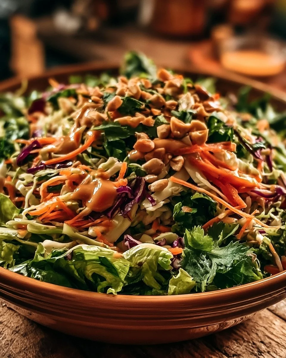Thai Crunch Salad CPK Copycat (with peanut ginger sauce)