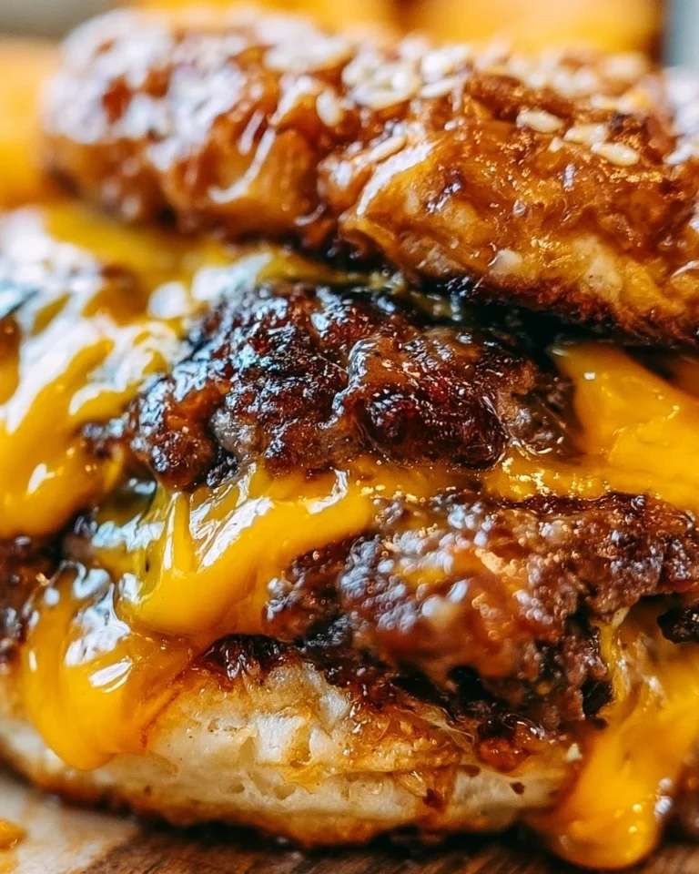 Crispy diner-style double cheeseburger with melted cheese and fresh toppings.