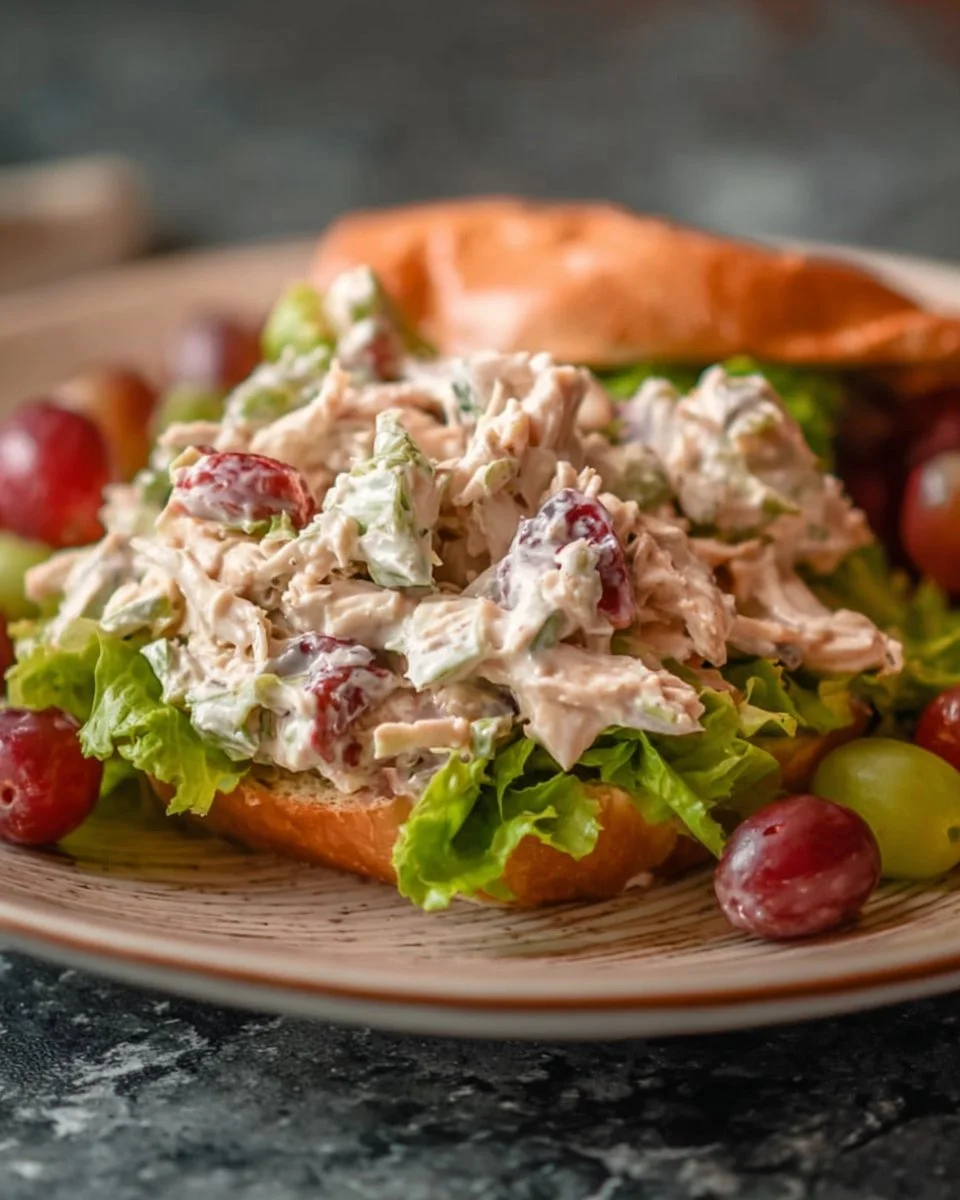 Bowl of ultimate chicken salad with fresh vegetables and dressing