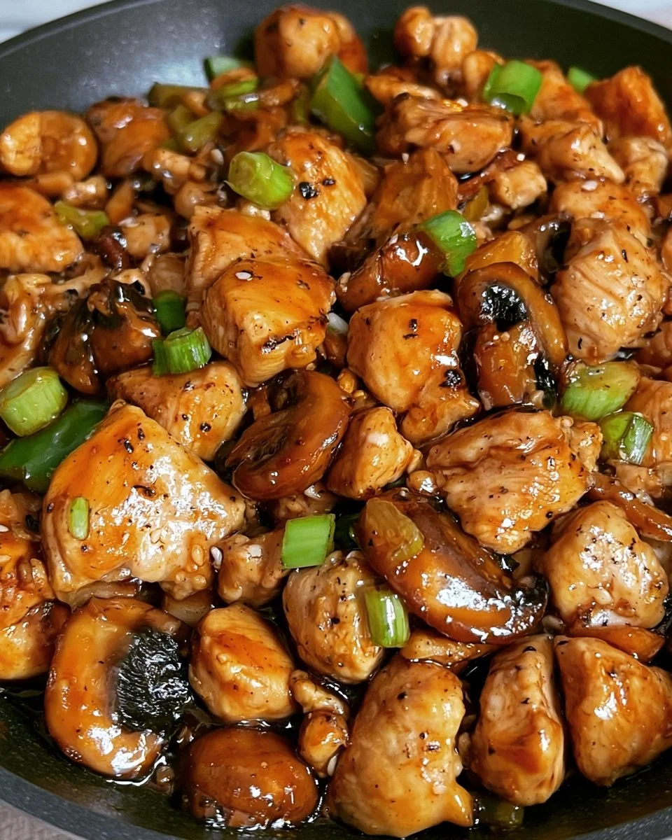 Delicious 30 minute panda express style mushroom chicken dish