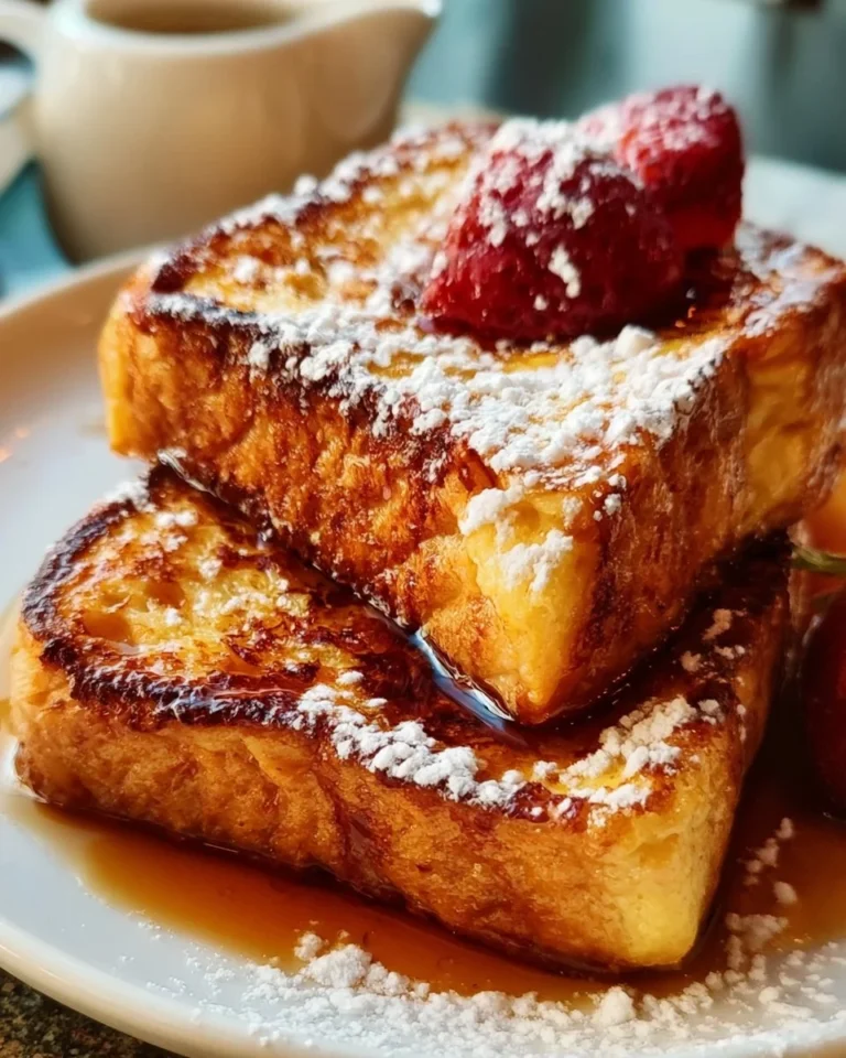 A plate of cozy French toast topped with syrup and berries
