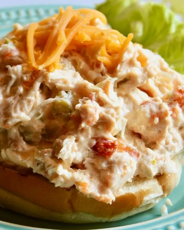 Delicious 6-ingredient chicken salad served in a bowl with fresh vegetables