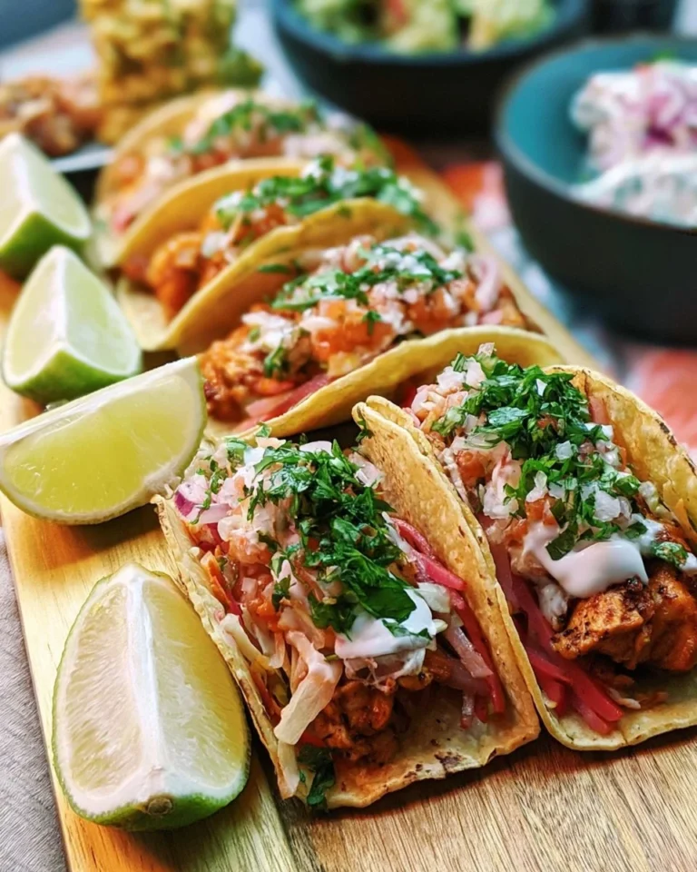 Delicious Baja Chicken Tacos from Cheesecake Factory served with fresh toppings