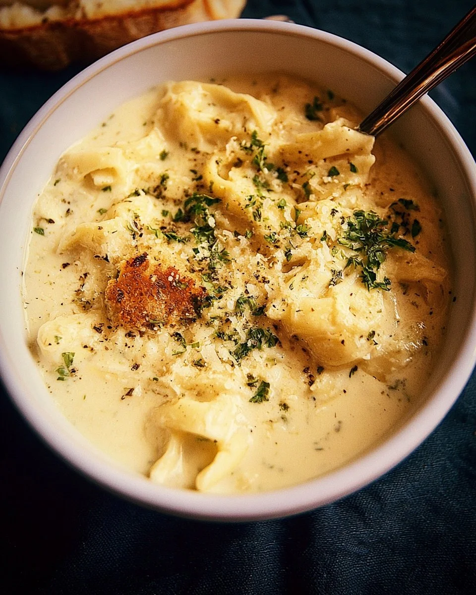 Creamy homemade Alfredo sauce in a bowl ready to serve over pasta.