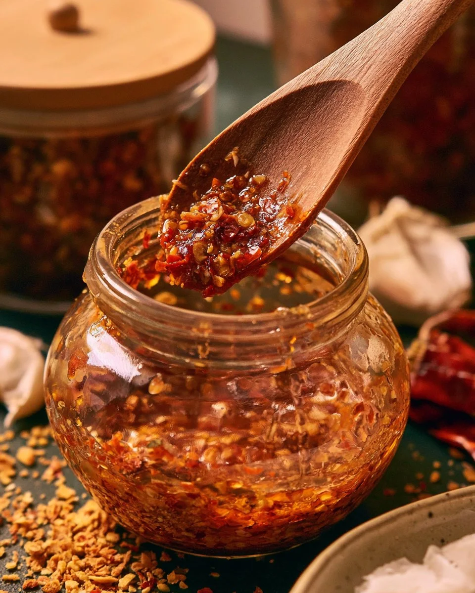 Homemade Chili Onion Crunch inspired by Trader Joe's recipe.
